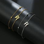 Double Initial Bracelet in Gold and Silver  r