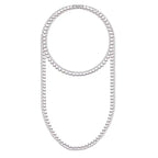 Long Double Women’s Necklace with White Pearls