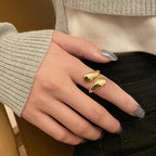 Elegant Water Drop Ring Gold