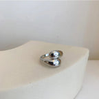 Elegant Water Drop Ring Silver