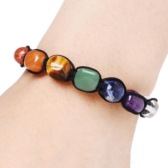 7 Chakras Natural Stone Chain Bracelet