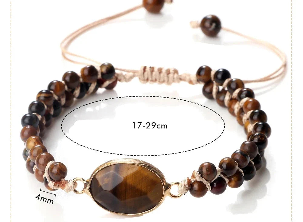 Tiger Eye Women's Leather Bracelet