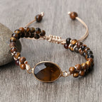 Tiger Eye Women's Leather Bracelet style 1