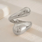 Large Water Drop Chain Bracelet in silver