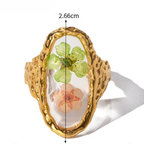 Large Floral Ring in Transparent Frame
