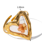 Large Floral Ring in Transparent Frame