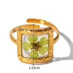Large Floral Ring in Transparent Frame