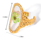 Large Floral Ring in Transparent Frame