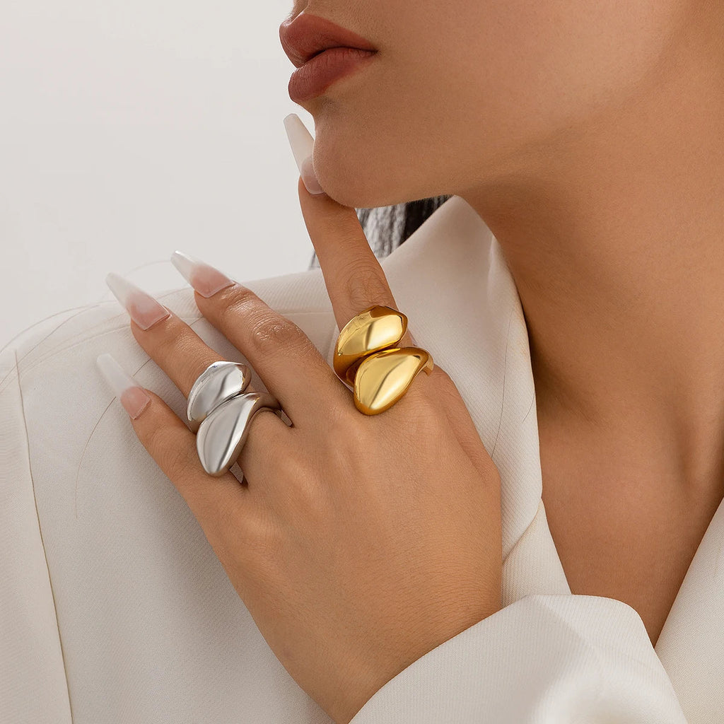 Large Water Drop Ring in Gold