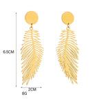 Large stylized feather earrings