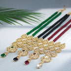 Long necklace with traditional Arabic wedding pendant black