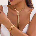 Long Necklace for Neckline & Its Knot Bracelet