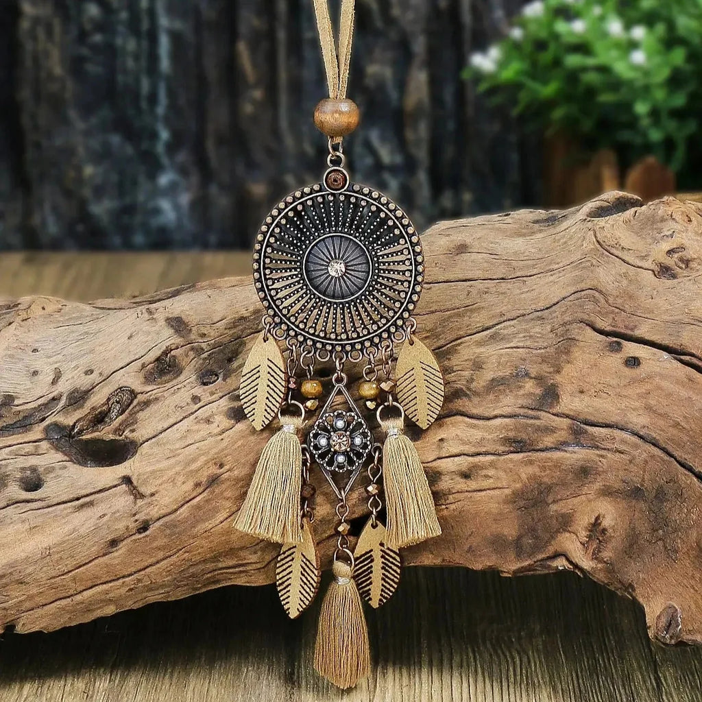 Ethnic-Style Pendant Necklace with Tassels style 1