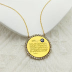 Long necklace for women with Arabic Ayatul Kursi Islamic Muslim amulet pendant