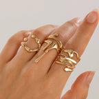 Long Water Drop Ring, gold