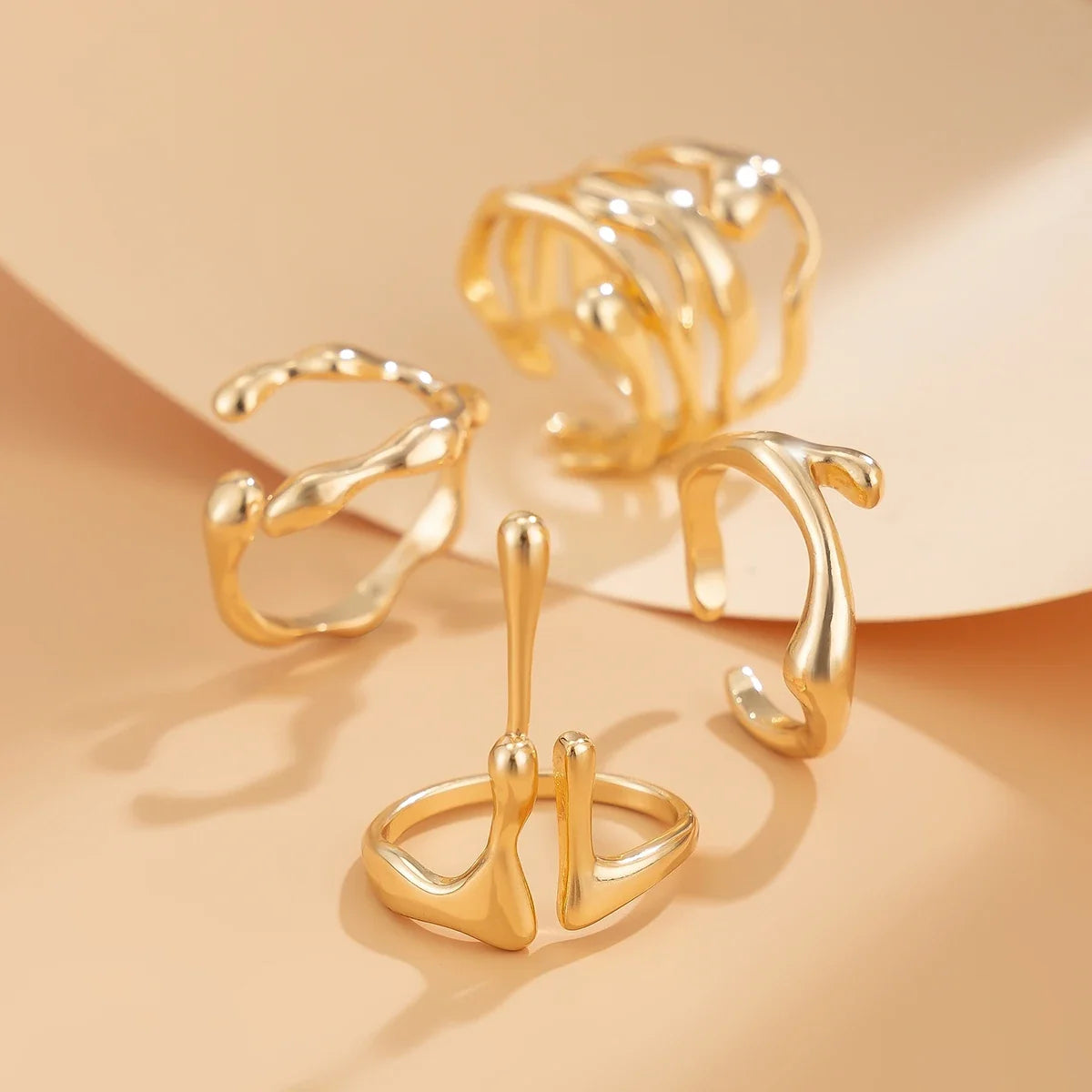 Long Water Drop Ring, gold