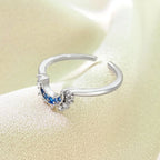 Set of 2 Moon or Sun Zircon Rings for Couples