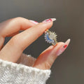 Set of 2 Moon or Sun Zircon Rings for Couples