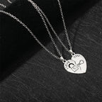 Set of 2 Necklaces with Half-Heart "I Love You" Pendants for Couples