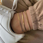 Set of Four Women’s Anklets Jewelry