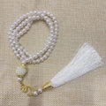 Misbaha 99 Beads - Islamic Prayer Beads with Tassel white