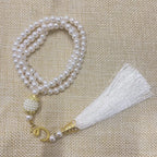 Misbaha 99 Beads - Islamic Prayer Beads with Tassel white