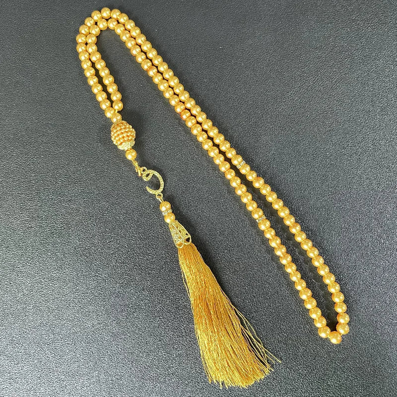 Misbaha 99 Beads - Islamic Prayer Beads with Tassel yellow
