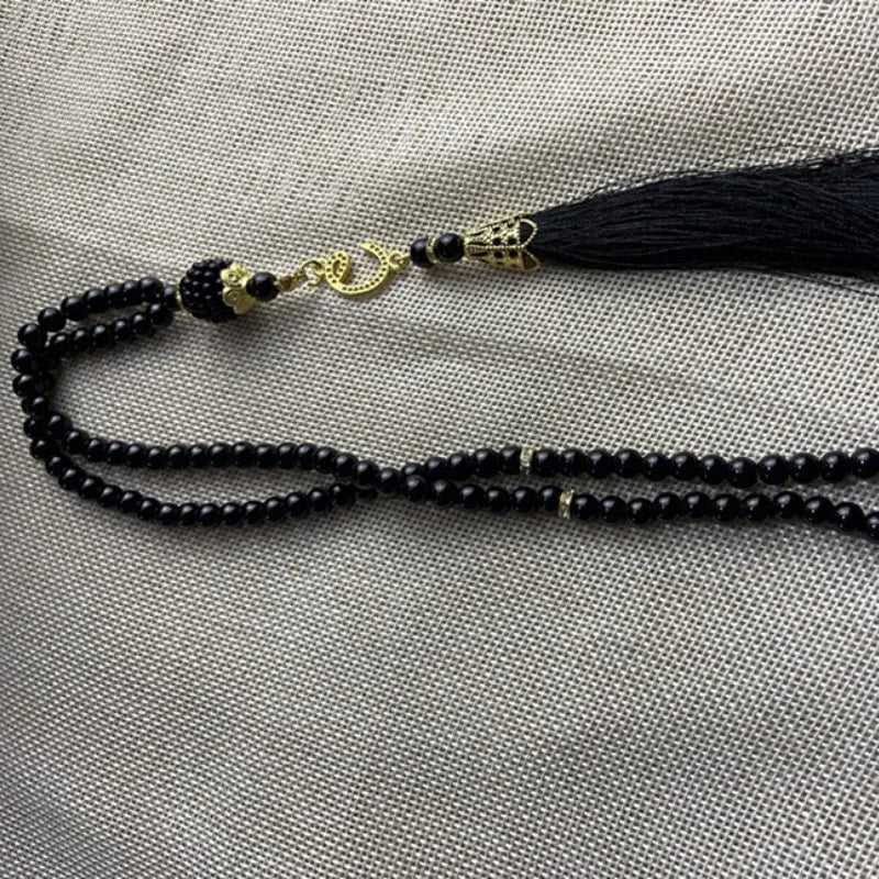 Misbaha 99 Beads - Islamic Prayer Beads with Tassel black