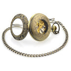 Steampunk Pocket Watch with Wolf Flip Cover