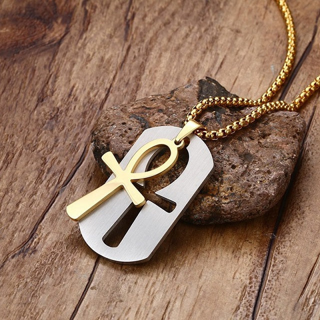 Silver and gold Ankh pendant