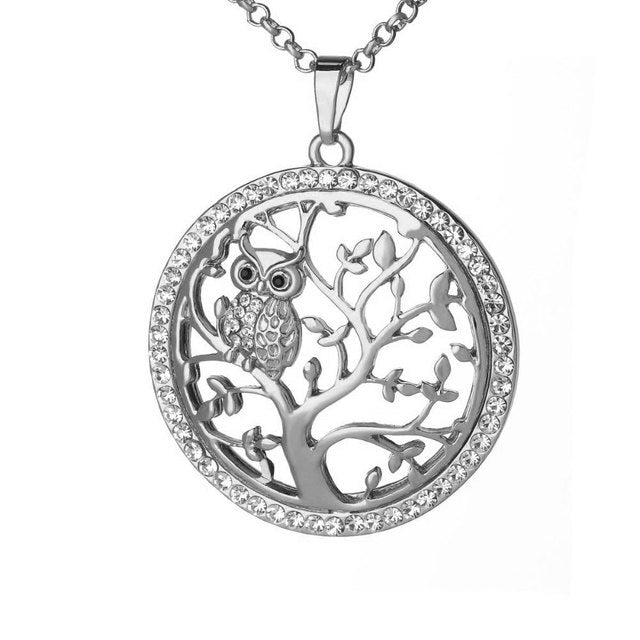Tree of Life Pendant White Gold silver