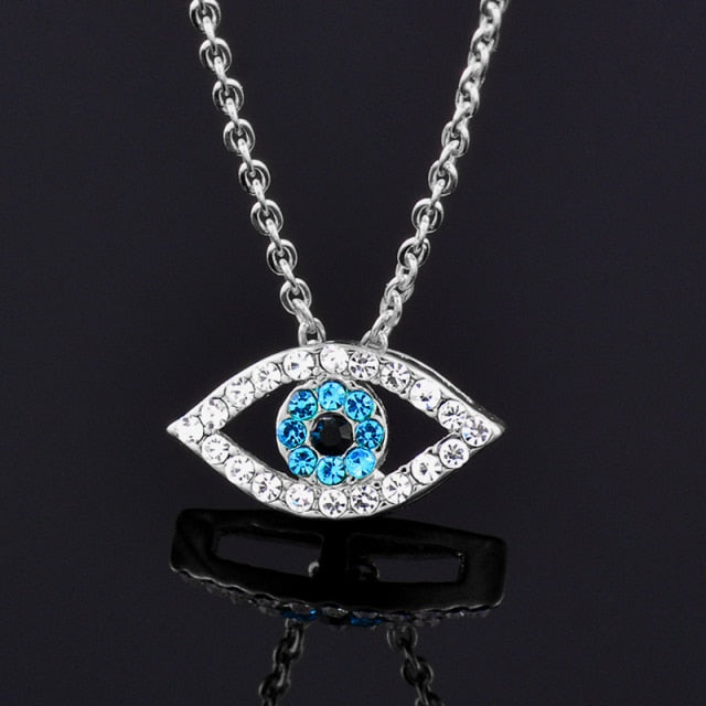 Blue Eye Pendant, silver-tone