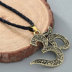 Om Pendant Buddhist Symbol Gold
