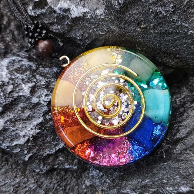 Orgonite Stone Pendant 7 Chakras & Men's/Women's Necklace