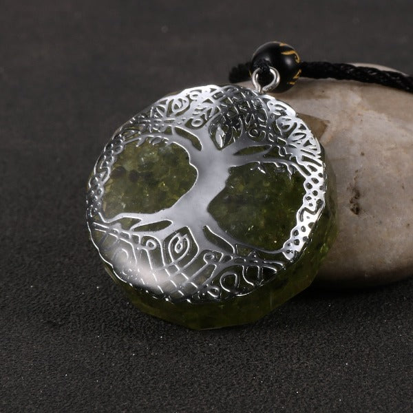 Orgonite Stone Pendant & Necklace for Men and Women, Protection, Meditation, Tree of Life