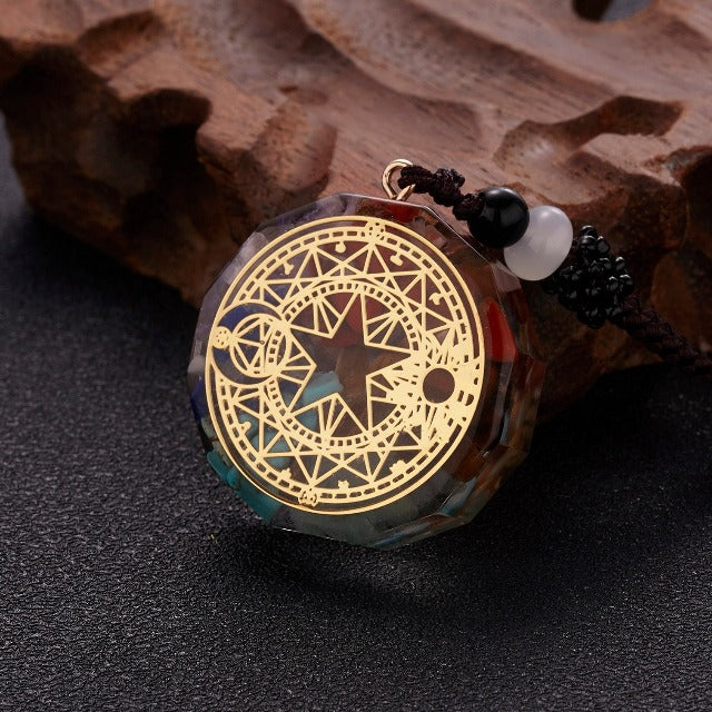 Orgonite Stone Pendant & Men’s and Women’s Necklace Protection & Meditation star
