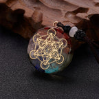 Orgonite Stone Pendant & Men’s and Women’s Necklace Protection & Meditation metatron