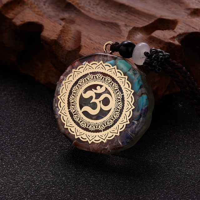 Orgonite Stone Pendant & Men’s and Women’s Necklace Protection & Meditation om