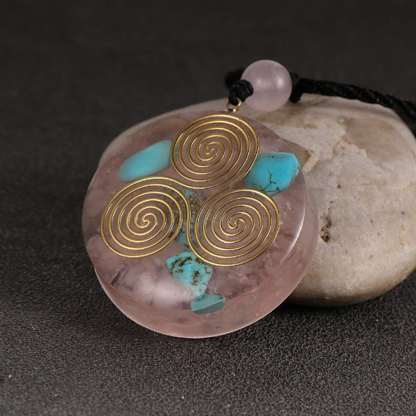 Orgonite Stone Pendant & Necklace for Men and Women, Protection, Meditation, Triskelion