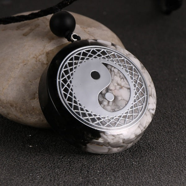 Orgonite Stone Pendant & Necklace for Men and Women, Protection, Meditation, Yin Yang