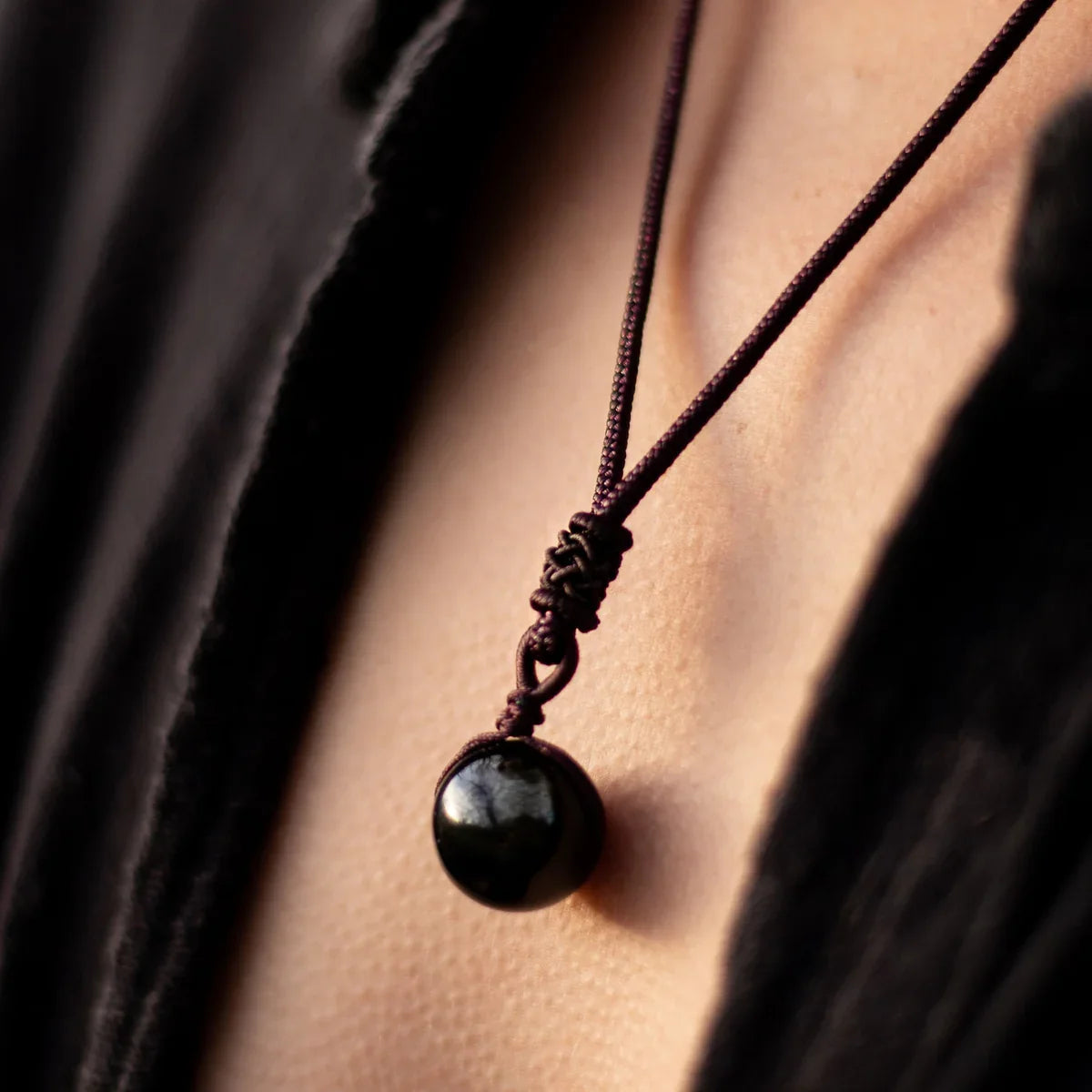 "Sphere" Pendant in Golden Obsidian Energy Shield 