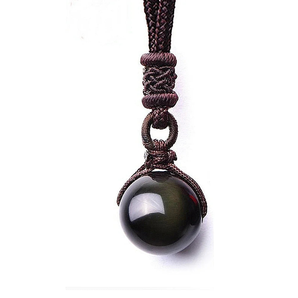 "Sphere" Pendant in Golden Obsidian Energy Shield 