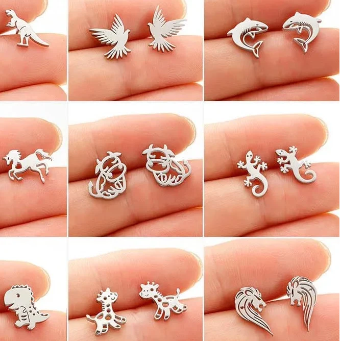 Small shark stud earrings