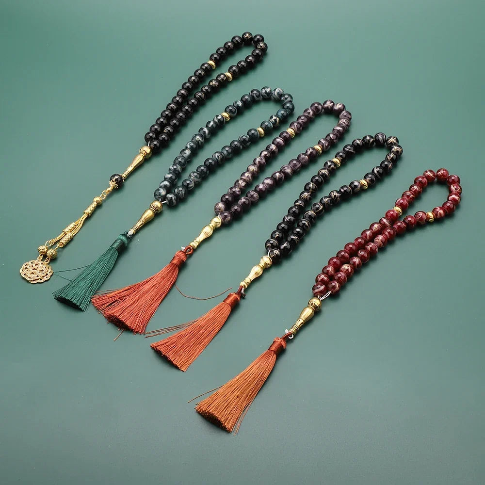 Tasbih Long 33 Beads Black - Muslim prayer rosary