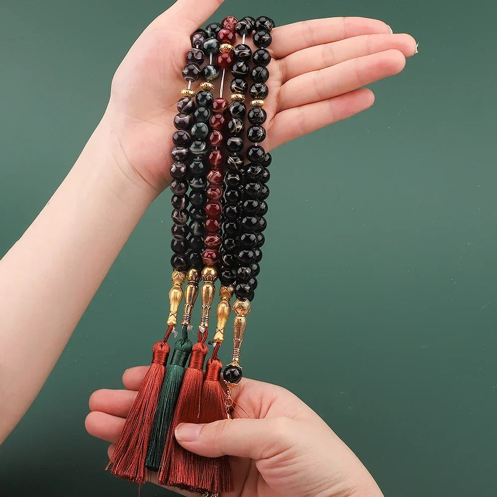Tasbih Long 33 Beads Black - Muslim prayer rosary